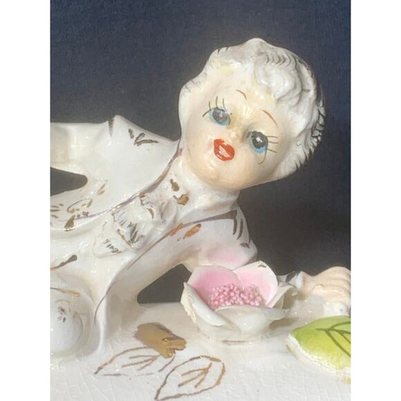 Vintage Porcelain Dish with Victorian Boy On Lid by Tilso - Picture 8 of 12